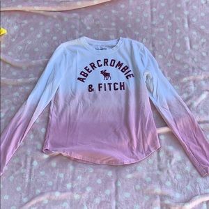 Girls Pink and White Ombré Abercrombie long Sleeve